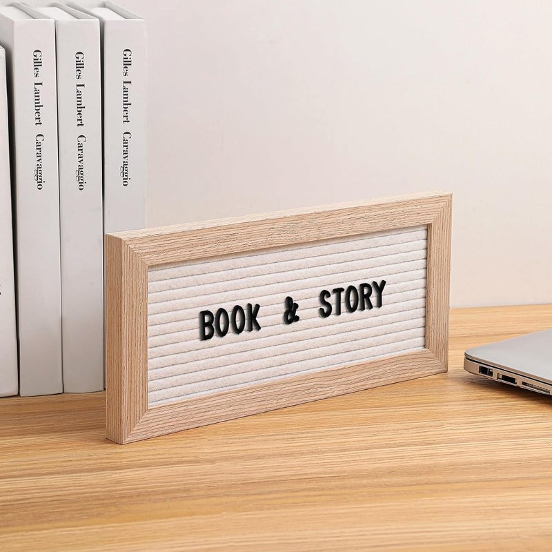 G GAMIT Small Magnetic Felt Letter Board 11x5Inch with Changeable Letters and Numbers, Message board Letter Sign Board in Wood Frame for Anoucement&Notification(White) - Image 5